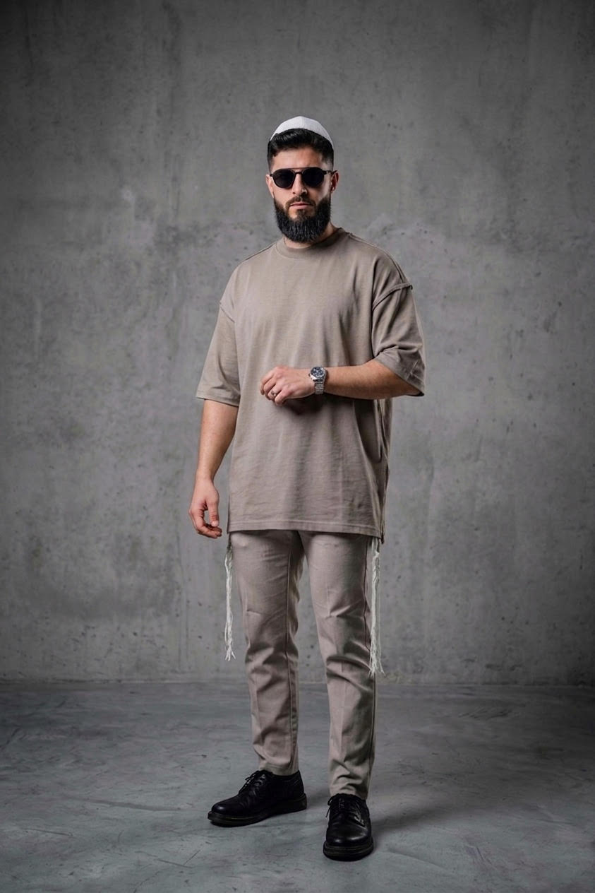 חולצה ציצית אפור בהיר