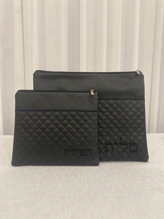 סט כיסוי טלית ותפילין שחור