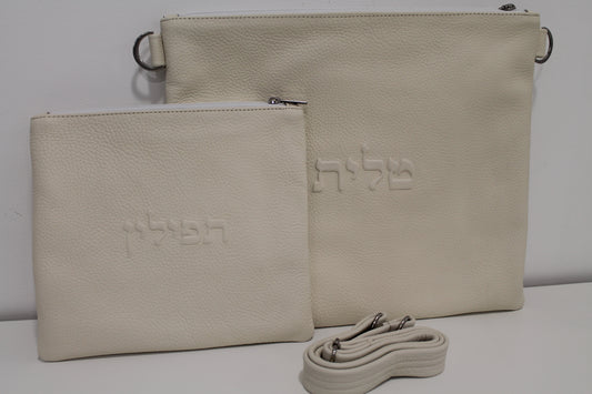 כיסוי טלית ותפילין 100% עור עם רצועת נשיאה