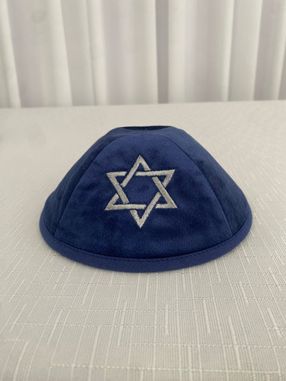 כיפה מקטיפה מרוקאית מגן דוד