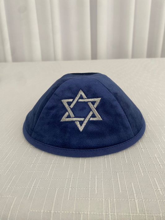 כיפה מקטיפה מרוקאית מגן דוד