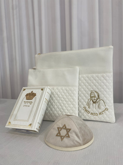 סט חתנים לבן זהוב