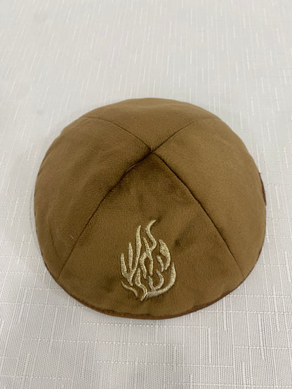 כיפה מקטיפה מרוקאית האש שלי זהב