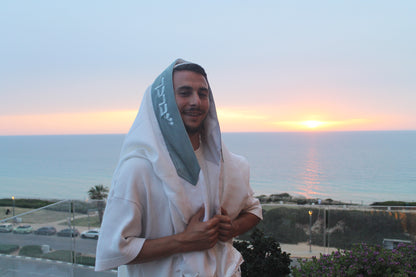 טלית דגם יברכך תכלת