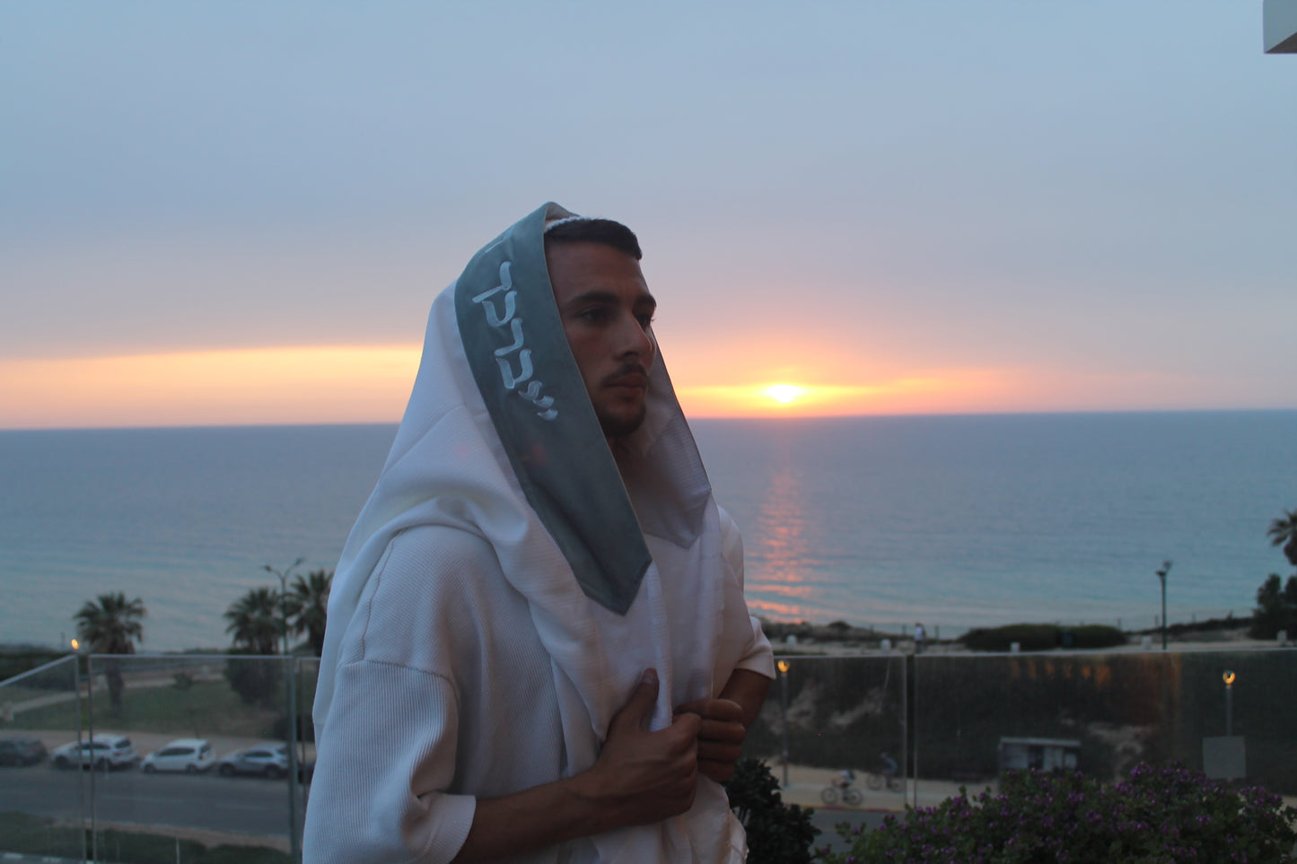 טלית דגם יברכך תכלת