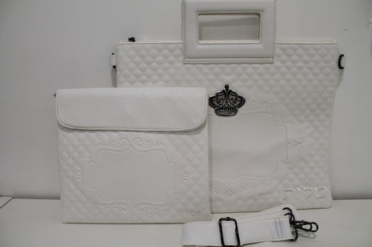 כיסוי טלית ותפילין דגם עם ידית ורצועת נשיאה דגם כתר